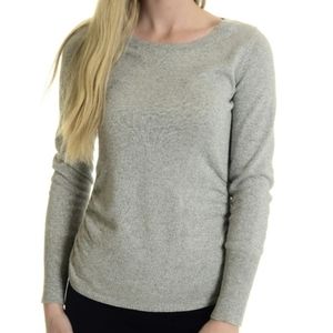 Banana Republic metallic gray Italian yarn cashmere blend crewneck sweater size